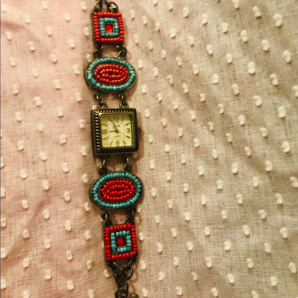 🤑 REDUCED! Vintage Kristine Beaded Watch- working